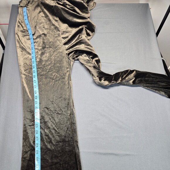 HOMMAGE Velvet Jumpsuit – Women’s Size Large – Long Sleeve Mesh V-Neck - Picture 11 of 13